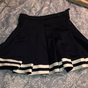 Blue With White Stripes Cheerleader Skirt